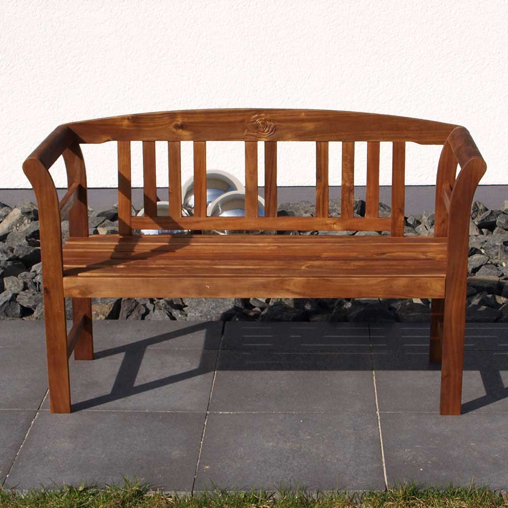 Pharao24.de Gartenbank aus Akazie Massivholz Armlehnen