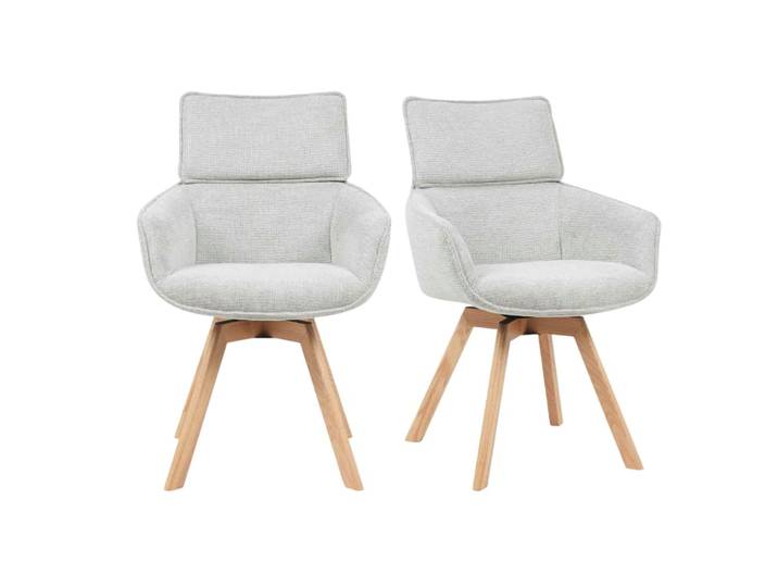 Chaise pivotante confort taupe (lot de 2)