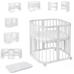 BABYBETT WHITE, 7in1 mit Matratze