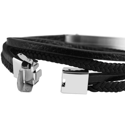 Wickelarmband ADELIA´S "Armband – Wickelarmband aus Leder 43 cm", schwarz, Armbänder, Damen, 43cm, Leder, Wickelarmband, Ideal als Geschenk für besondere Anlässe