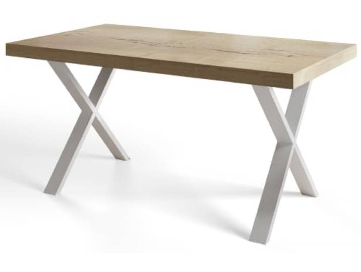 Rechteckiger Esstisch Ausziehbar, Stabile Metallbeine, 140x240 cm, Halifax Moderner Wohnzimmertisch, Küchentisch und Esszimmertisch, Tisch mit stabile Konstruktion, Kollektion Loft X