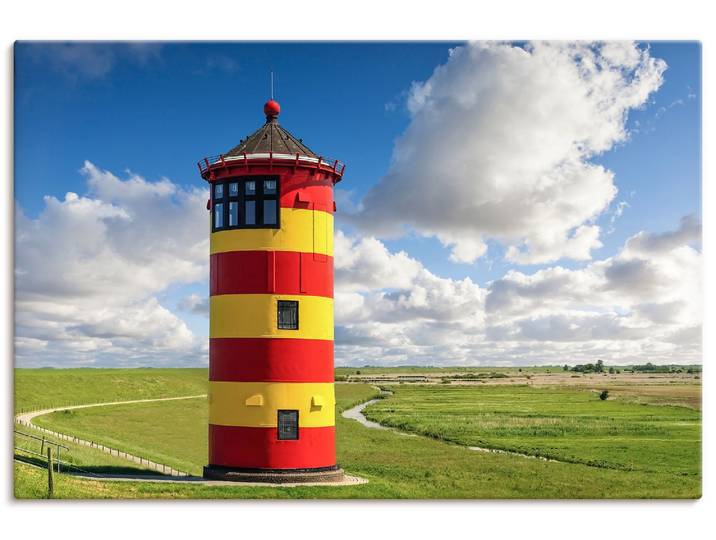 Wandbild ARTLAND Pilsumer Leuchtturm in Ostfriesland , rot (farbe bild(er): farbig), B:30cm H:20cm, Bilder, Wandbild, als Alubild, Leinwandbild, Poster, Wandaufkleber in verschied. Grössen