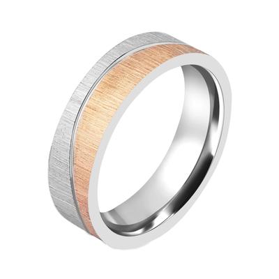 Partnerring AKZENT "Vision Highlight, langlebig" Gr. 68, rosa (bicolor60), Fingerringe, Herren, 68, Edelstahl