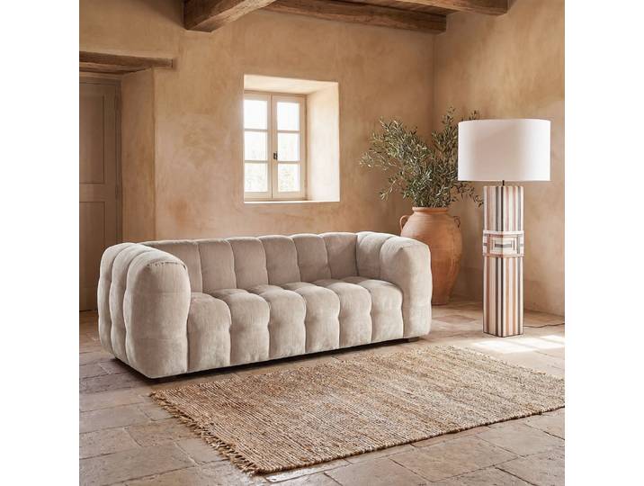 Cloud 2-Sitzer-Sofa aus beigefarbenem Lattenholz mit Antik-Effekt