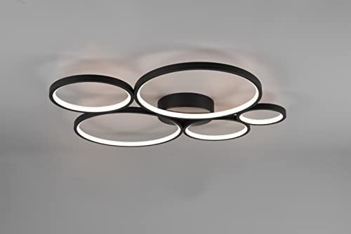 Trio Leuchten Rondo LED plafondlamp, zwart, metaal, dimbaar