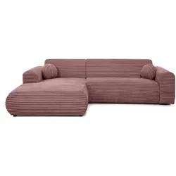 ECKSOFA Puerto, ohne Schlaffunktion, Rosa, links