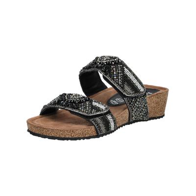 Pantolette LAZAMANI "Lazamani Pantoletten Leder", Damen, Gr. 37, schwarz, Leder, Schuhe Pantolette