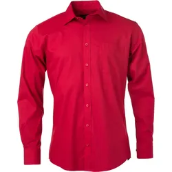 James & Nicholson Herren Popeline Hemd langarm JN678 red L