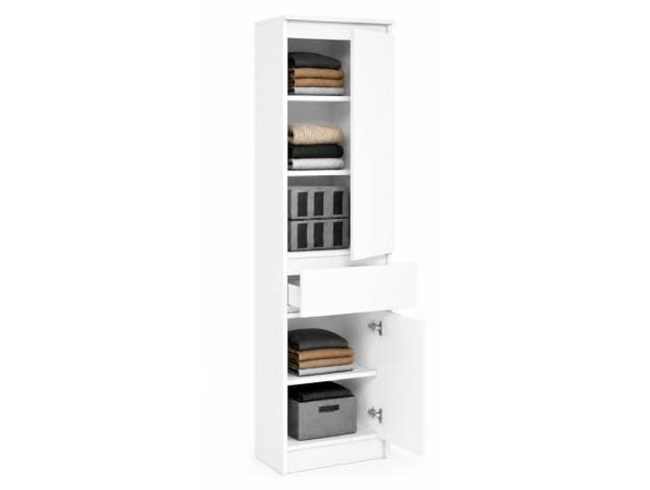 BDW DIEGO Kleiderschrank mit Schublade, 50 cm breit Wählbare Innenaufteilung, Türanschlag links oder rechts, eine Schublade, für Flur, Schlafzimmer oder Büro