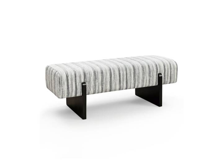 Banc en tissu tramé à motif gris bleu