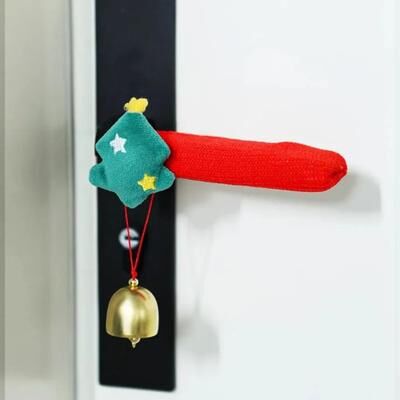 Uplift Picks Soft Santa Claus Door Handle Cover And Christmas Ornament tree + Bell