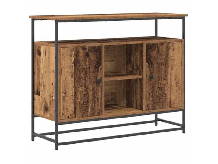 Kaorsrow Sideboard Altholz 100x35x80 cm Holzwerkstoff Kommode mit Türen Kompakter Anrichteschrank in Altholz-Optik für Schlafzimmer oder Flur mit 2 Scharniertüren und Fachböden.
