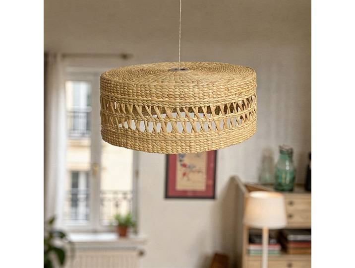 Suspension ronde chapeau en jacinthe d eau (non éléctrifiée) Céle