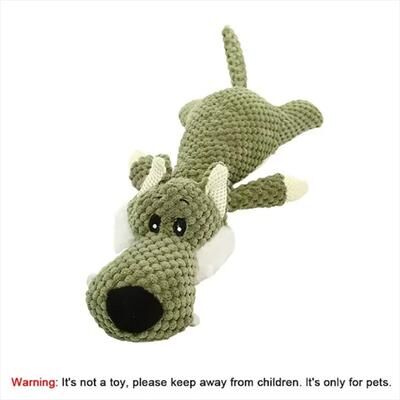Uplift Picks WildPaws Squeaky Plush Dog Toy Set For Interactive Play wolf