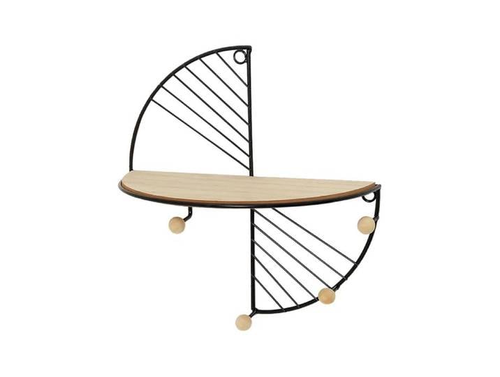 Étagère murale ronde simple noire crochets multifonctionnels organisateur mural pour chambre à coucher