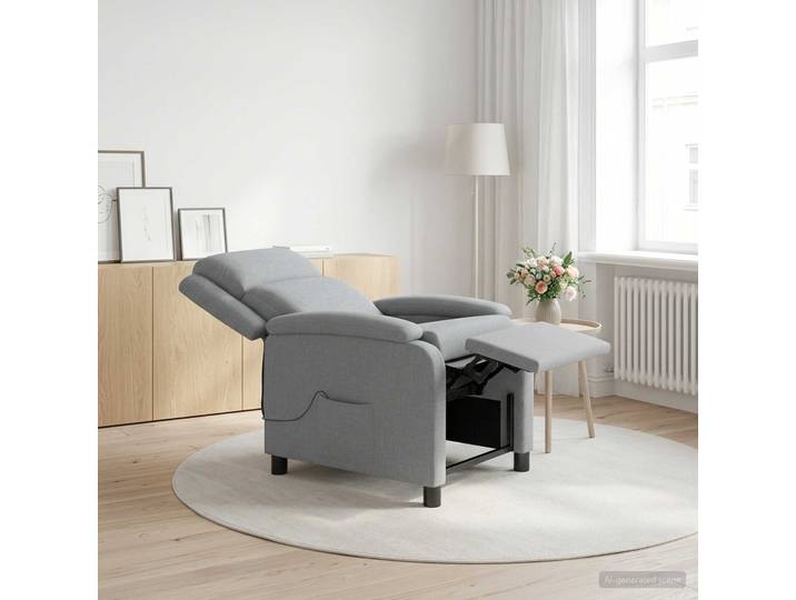 vidaXL Massage Relaxsessel Hellgrau Stoff