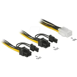 DELOCK 85452 - Delock Kabel Power PCIe 6 pin Buchse  > 2x 8 pin Stecker,  15 cm