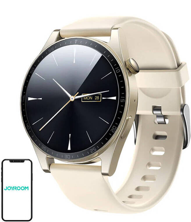 Joyroom Classic Series Jr-FC2 Smartwatch, goudkleurig, met telefoongesprekken en IP68-bescherming