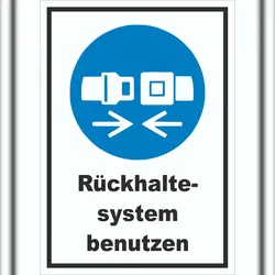 HB-Druck Rückhaltesystem benutzen Schild A2 (420x594mm)