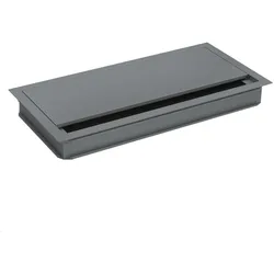 TecLines, Kabelschutz + Kabelführung, TKD013T Kabeldurchführung 320x120x25 mm, Titanium / schwarz (Kabeldurchlass, 32 cm)