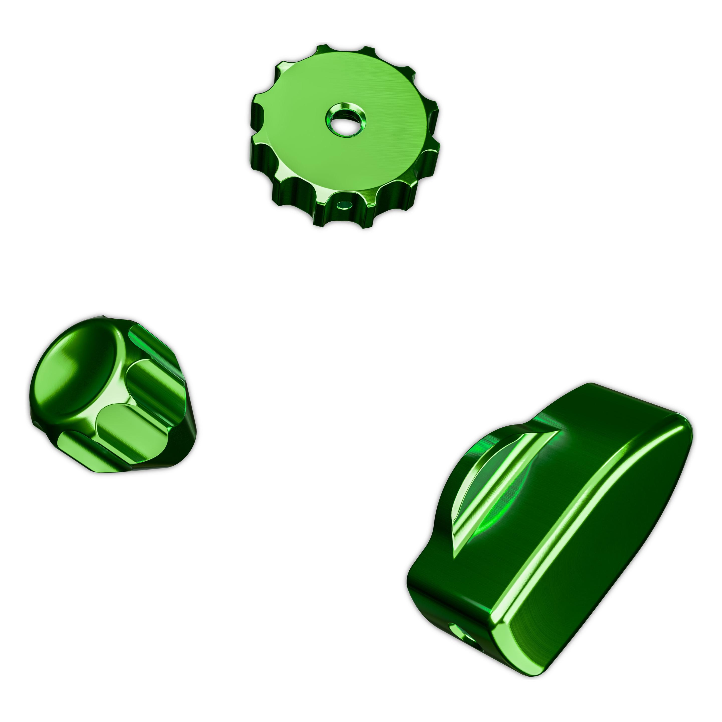 Ascher Racing Knob Kit Pro Lenkrad-Zubehör, CNC-Aluminium, Artura Ultimate/Pro - grün (76 080 104)