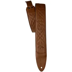 PRS 2.4" Padded Guitar Strap Custom Leather Birds Brown - Gitarrengurt