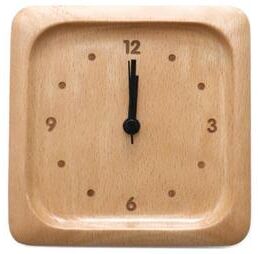 Inspired Deals Beech Wood Alarm Clock Decorative Wooden Bedside Clock For Home Study And Bedroom square Figures