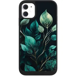Nivocase Handyhülle für Apple iPhone 11 Hülle NIVOpure Case Schwarz Blätter schwarz Eukalyptus (Apple iPhone 11), Smartphone Hülle, Schwarz