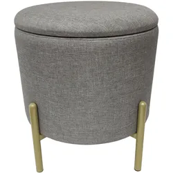 Hocker Logan Grau mit Stauraum