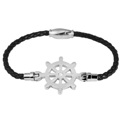Armband ADELIA´S "Armband – Textilarmband aus Leder 18 cm", silber (schwarz), Armbänder, Damen, 18cm, Leder, Armband, Zum Verschenken – ideal zum Jubiläum