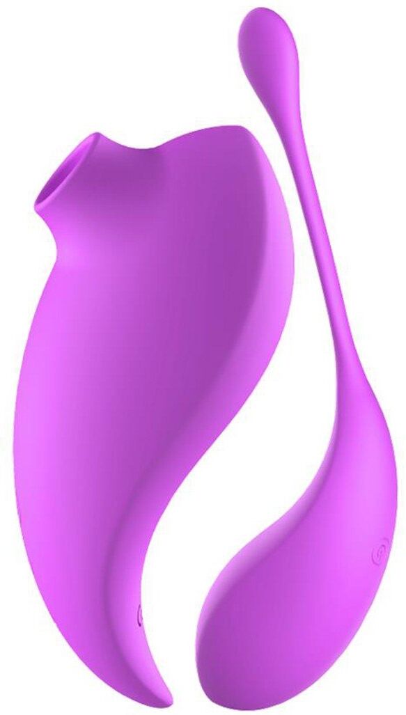 Dreamy Toys Vibromasseur à succion clitoridien avec son œuf vibrant à distance violet