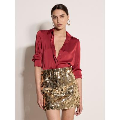 Minirock APRICOT "A-Linien-Rock", Damen, Gr. 12, stone, gewebt, , Modisch, A-Linie, Röcke Minirock, mit Pailletten