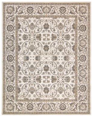 Gertmenian Majestic Croft Traditional Ivory and Grey Floral Border Area Rug