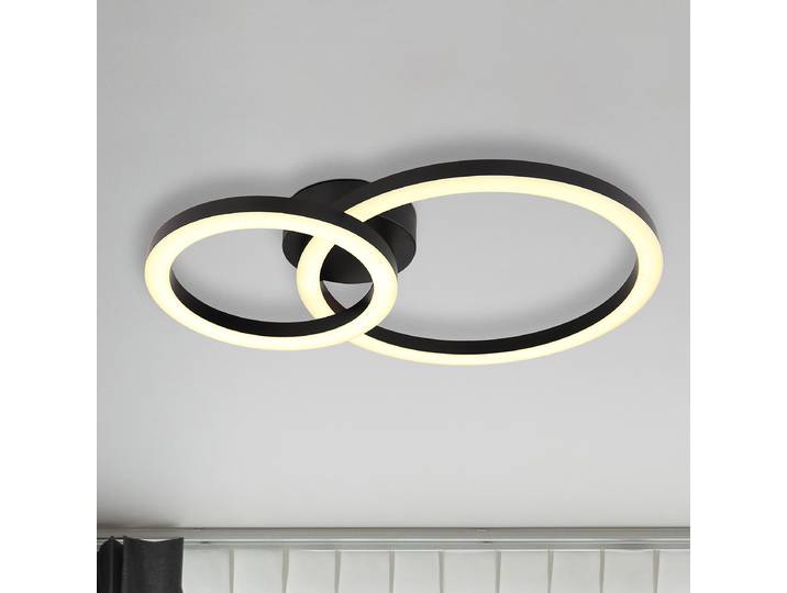 Plafonnier LED Adda 30 x 7 x 42cm Blanc/Noir/Noir Matériau : Métal, Matière plastique Surface en métal : Laqué Type de matière synthétique :