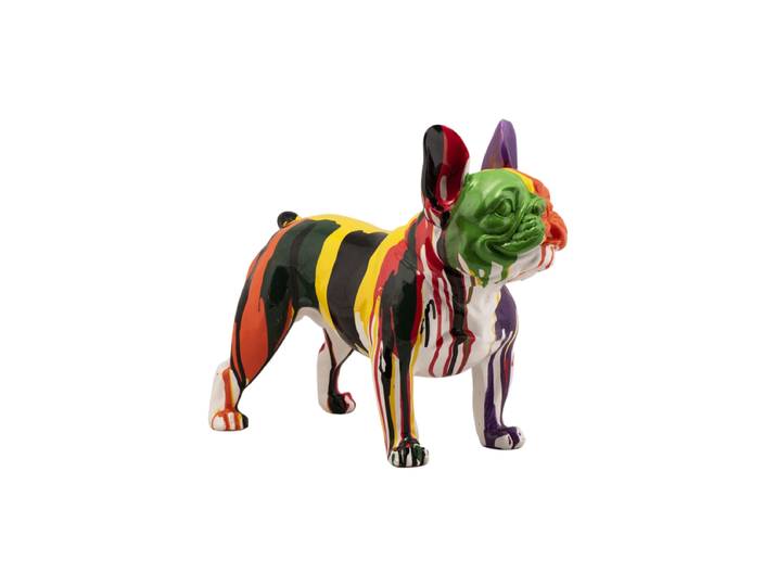 Handgefertigte Design Skulptur „Bunte Bulldogge“ 41 x 25 cm Multicolor Crea Collection