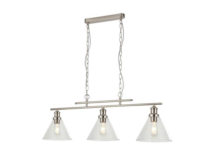 Hängeleuchte Pyramid, Silberfarben, Metall, Glas, 95x87x23 cm, Lampen & Leuchten, Innenbeleuchtung, Hängeleuchten, Pendelleuchten