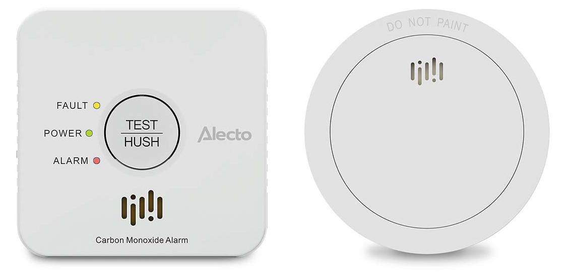 Alecto SDX04 Rookmelder en CO-melder set, wit, met 10 jaar batterijduur