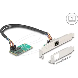 Delock Mini PCIe I/O PCIe full size 1 x RJ45 Gigabit LAN (Mini PCI Express), Netzwerkkarte