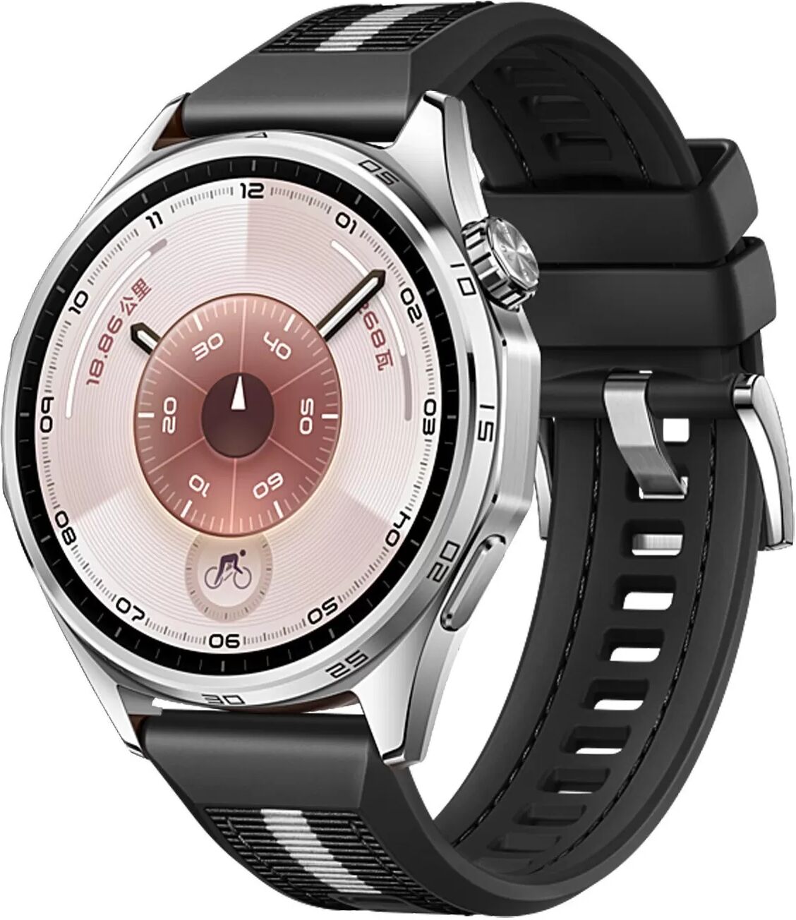 INF GT6 46mm Gewebtes Silikon-Uhrenarmband - Kompatibel mit Huawei Watch Serie Schwarz