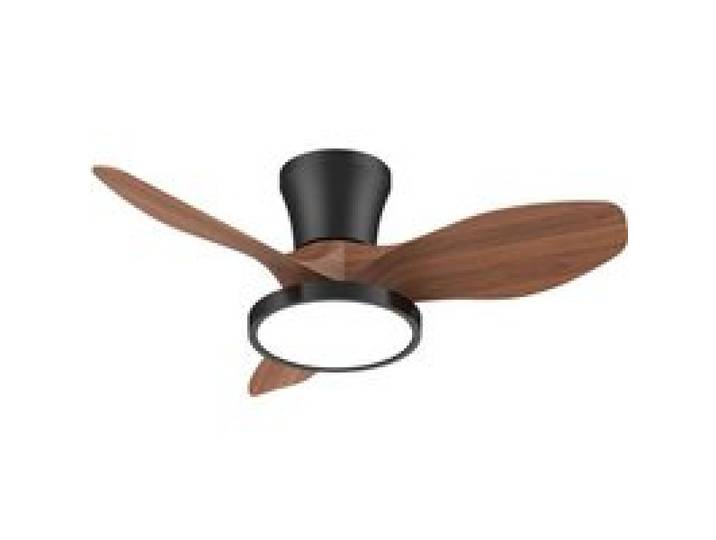 Ventilateur Plafonnier Grande Puissance avec Lumière LED pour Chambre et Cuisine-Noyer