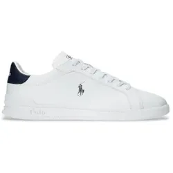 Polo Ralph Lauren für Herren. 809829824003 Heritage Court II Weiß Leder Turnschuhe (43), Wohnung, Schnürsenkel, Lässig