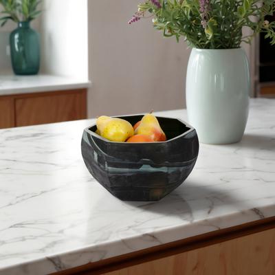 "Sagebrook Home 11"" Savu Small Green Glass Bowl, Round, 6""H - 11"" x 11"" x 6"""
