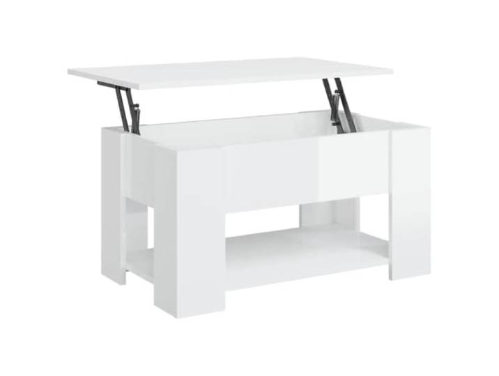 Wohnzimmertisch Couchtisch Hochglanz-Weiß 79x49x41 cm Holzwerkstoff