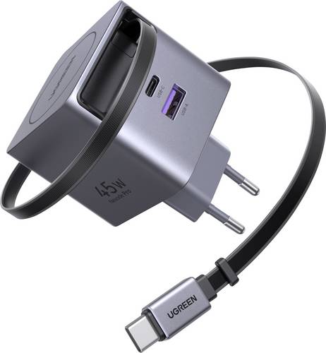 UGREEN Nexode Pro X614 45W GaN Charger USB Ladegerät 45W 2x USB-C, 1x USB-A QC 2.0, QC 3.0, QC 4+, USB PD 3.0, PPS Grau GaN