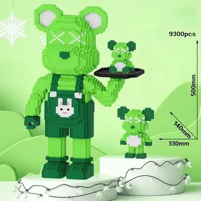 JoyToys Violent Bear Building Block Toy Decorative Tray Model With Micro Building Blocks green
