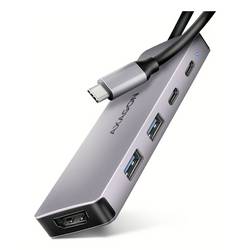 AXAGON HMC-5H60 USB-Hub 5 Port USB-A (USB 3.2 Gen 1), HDMI® USB 3.2 Gen1, HDMI 2.0 5 GBit/s Grau HMC-5H60