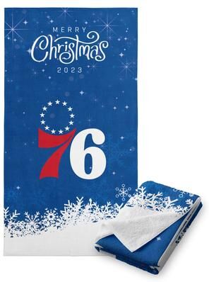 "NBA Christmas 2023 76Ers Printed Beach Towel - 30""x60"""
