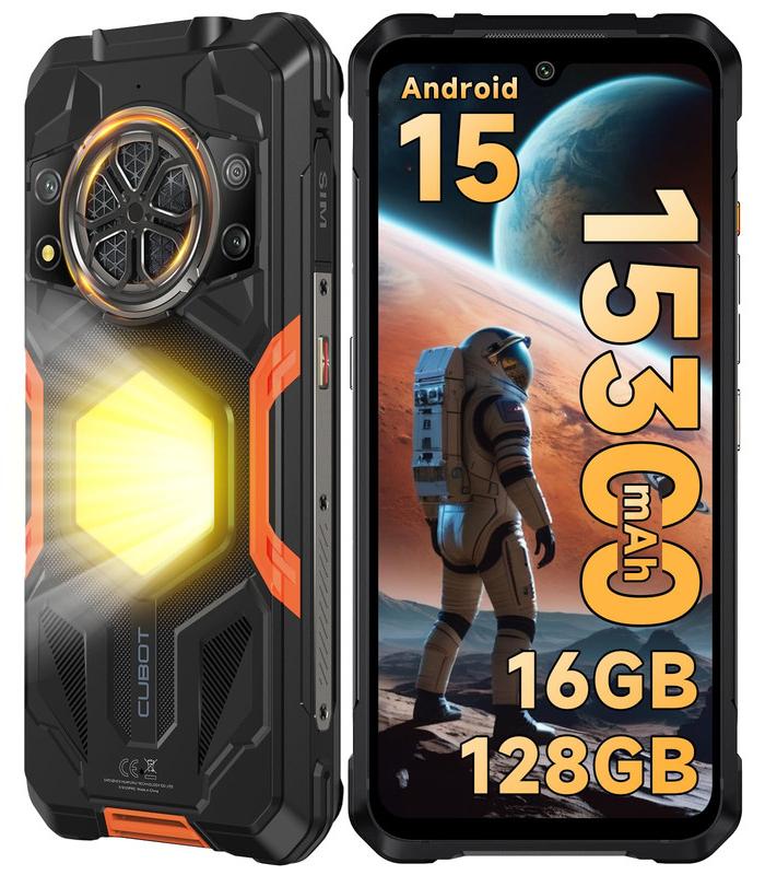Cubot KingKong Power 5 Outdoor Smartphone Ohne Vertrag, 6.88" 120Hz, 16+128GB, Dual SIM, 120Hz, NFC, 15300 mAh, IP68, Android 15