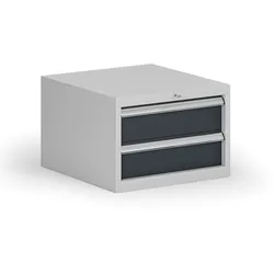 Werkstatt-Hängebox zum Tisch G8, 2 Schubladen, 560 x 600 x 383 mm, Graphit