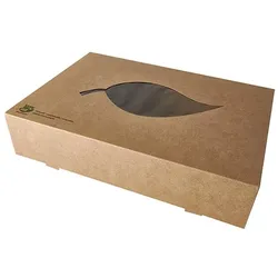 PAPSTAR 10 Transport- und Catering-Kartons, Pappe "pure" 8 cm x 35,7 cm x 24,7 cm braun "100% Fair" mit Sich